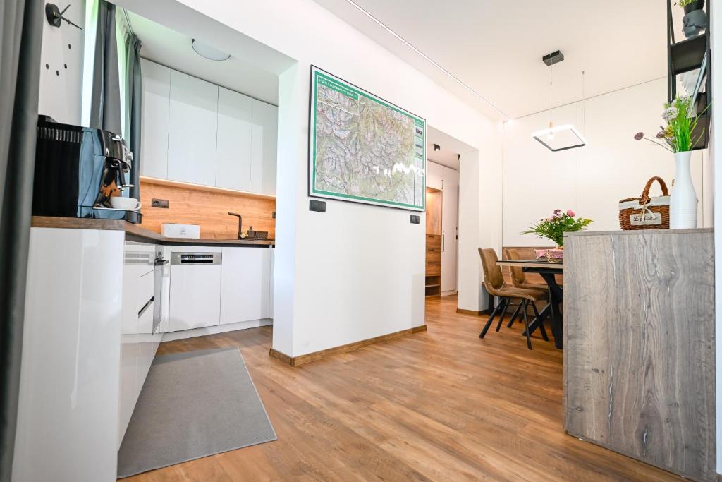 Kuchyň nebo kuchyňský kout v ubytování Hotel Ovruč - rodinný apartmán 111