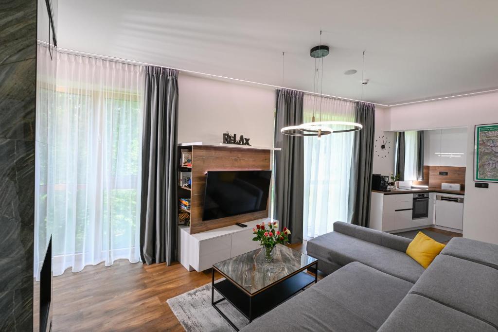 Kuchyň nebo kuchyňský kout v ubytování Hotel Ovruč - rodinný apartmán 111
