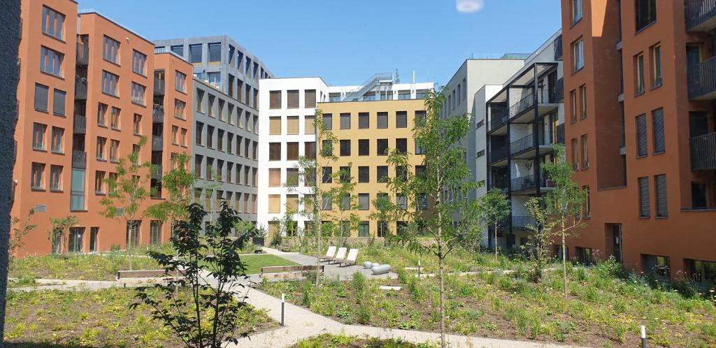 Zahrada ubytování Smichov city Apartments