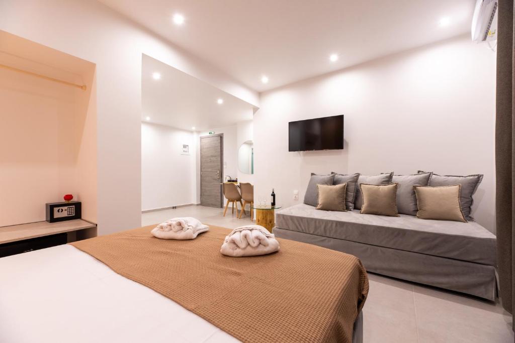 Postel nebo postele na pokoji v ubytování Airscape Hotel Free Shuttle From Athen's Airport
