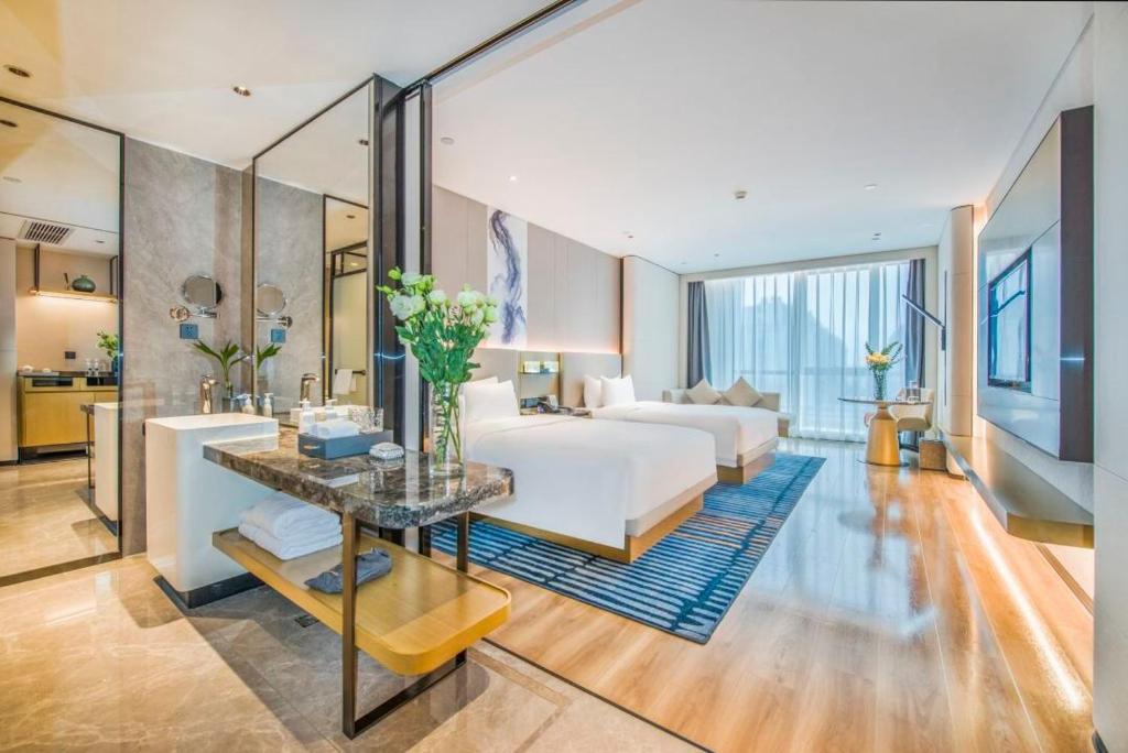 Posezení v ubytování Eastern Casa Hotel Yiwu