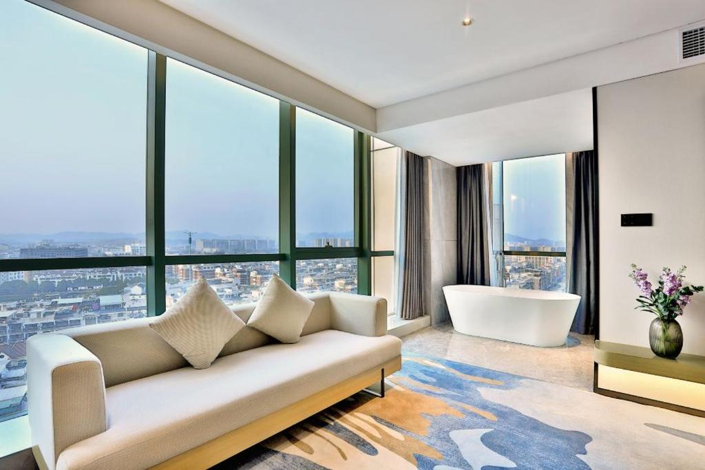 Posezení v ubytování Eastern Casa Hotel Yiwu