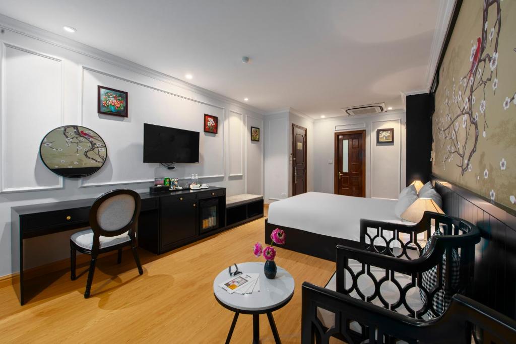 Postel nebo postele na pokoji v ubytování San Premium Hotel