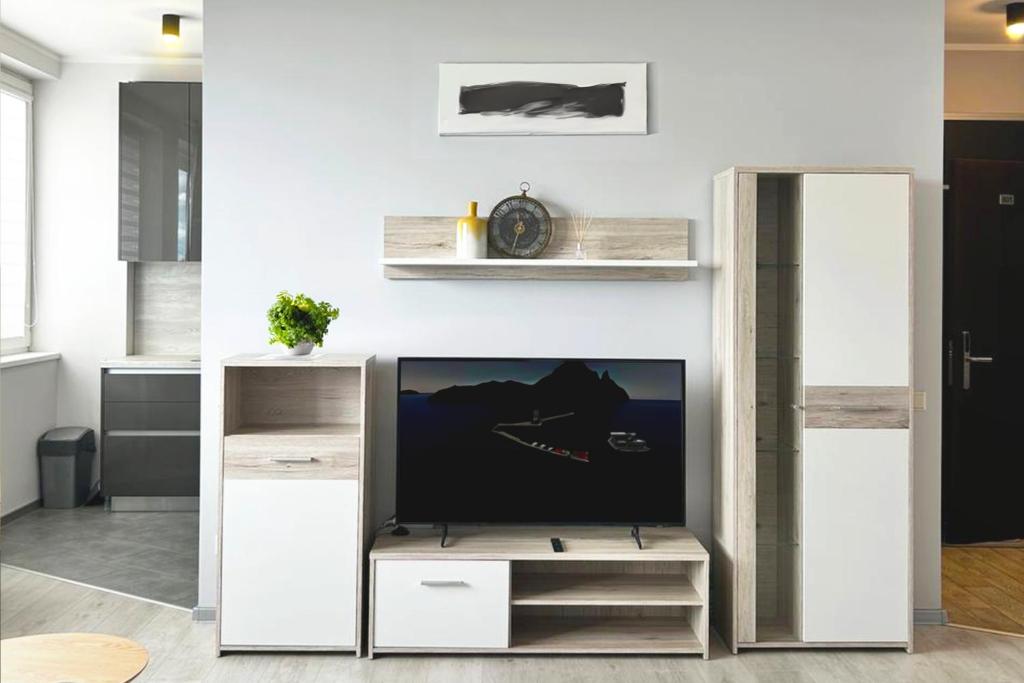 TV a/nebo společenská místnost v ubytování Alejas Apartments