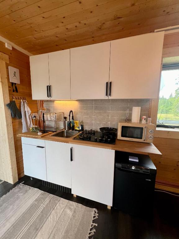 Kuchyň nebo kuchyňský kout v ubytování Luxury off grid house