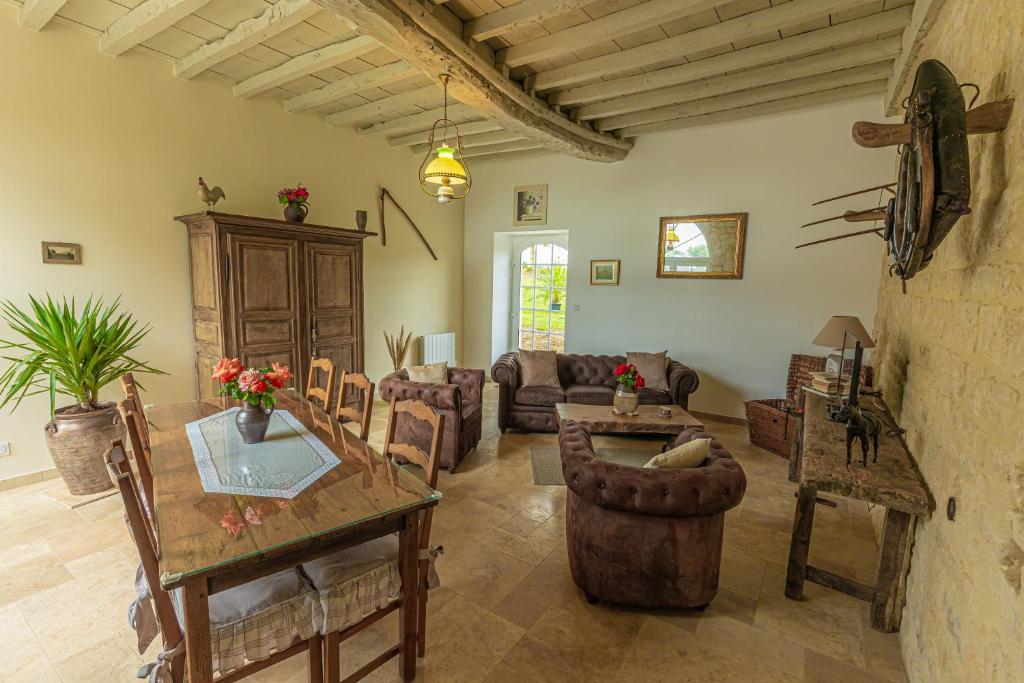 Posezení v ubytování manoir de vauville
