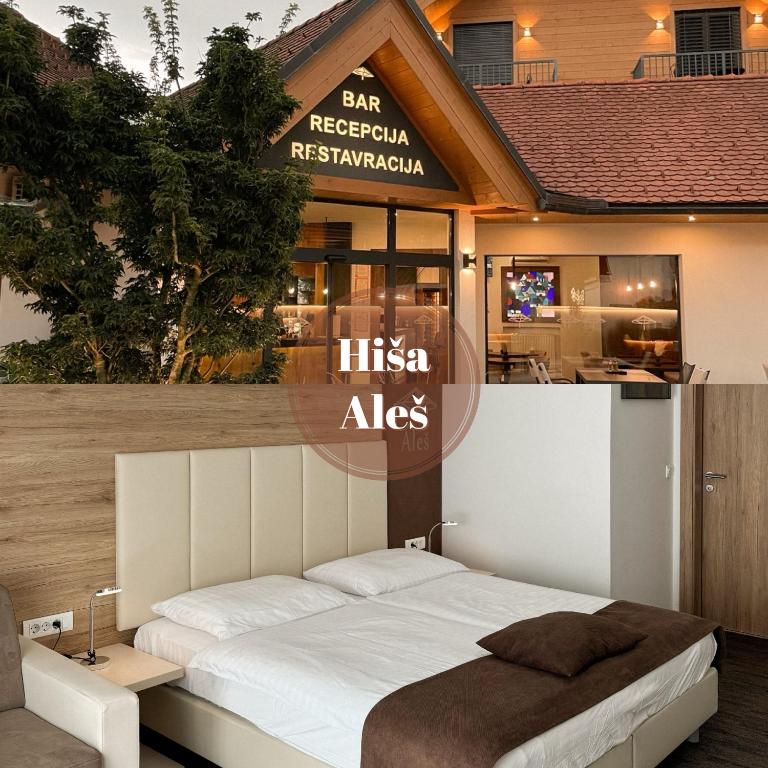 Postel nebo postele na pokoji v ubytování Hiša Aleš