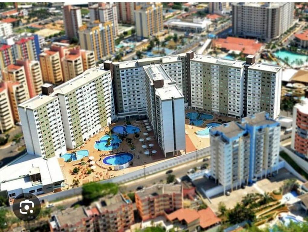 an aerial view of a city with tall buildings at Riviera Apto 443 in Caldas Novas