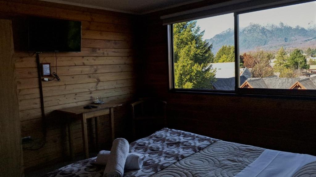 Uma vista geral da montanha ou uma vista da montanha a partir do hotel
