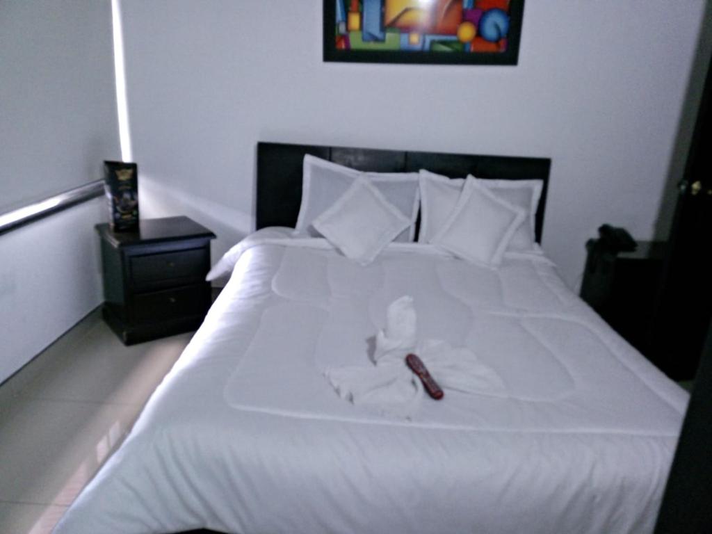Postel nebo postele na pokoji v ubytování hotel laguna 24