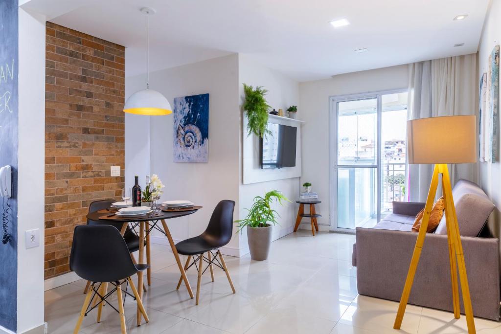 Χώρος καθιστικού στο Apt no Butantã com AC, 3 Quartos, Vaga, Piscina