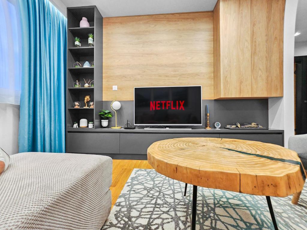 TV a/nebo společenská místnost v ubytování Modern Harmony