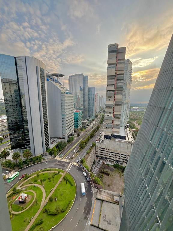 Uma visão geral de Cidade do México ou uma vista da cidade tirada do apart-hotel