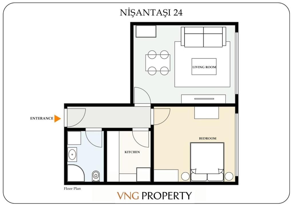 Půdorys ubytování Modern Prime Location 1bed Bright Home! #243