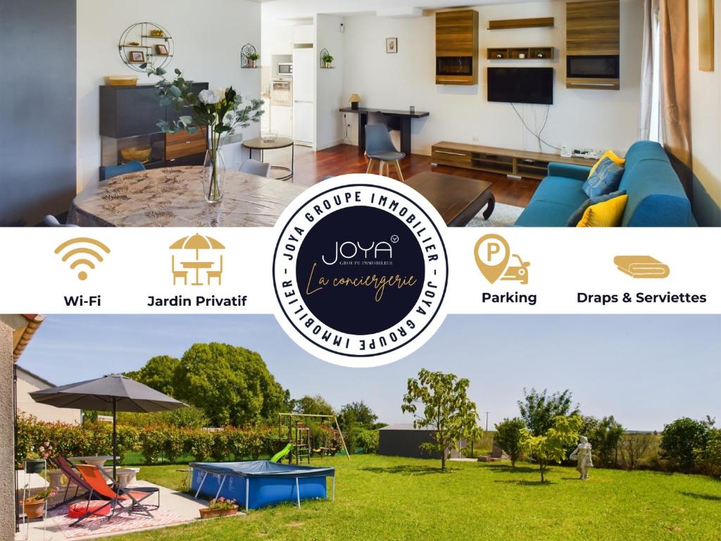 un collage de deux photos d'une maison dans l'établissement Maison du Bien-Être, à Romilly-sur-Seine