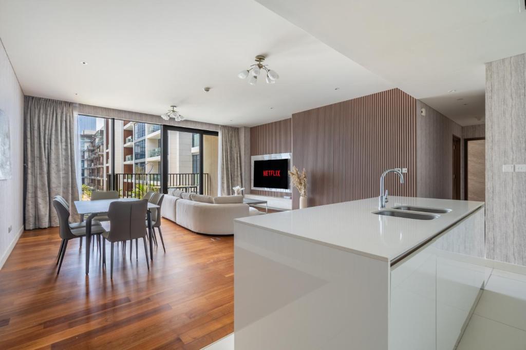Kuchyň nebo kuchyňský kout v ubytování City walk apartment Specter