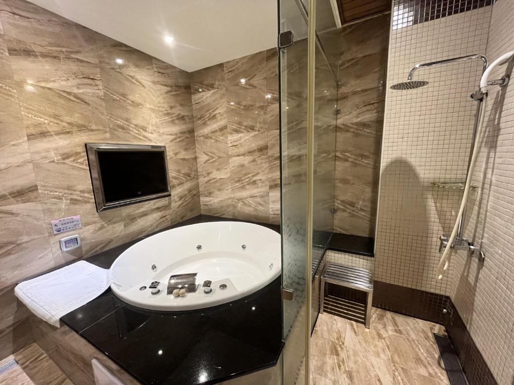 Koupelna v ubytování OUGE Boutique Motel - Pingtung