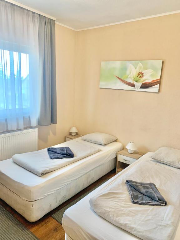 Postel nebo postele na pokoji v ubytování Toscan Panzió