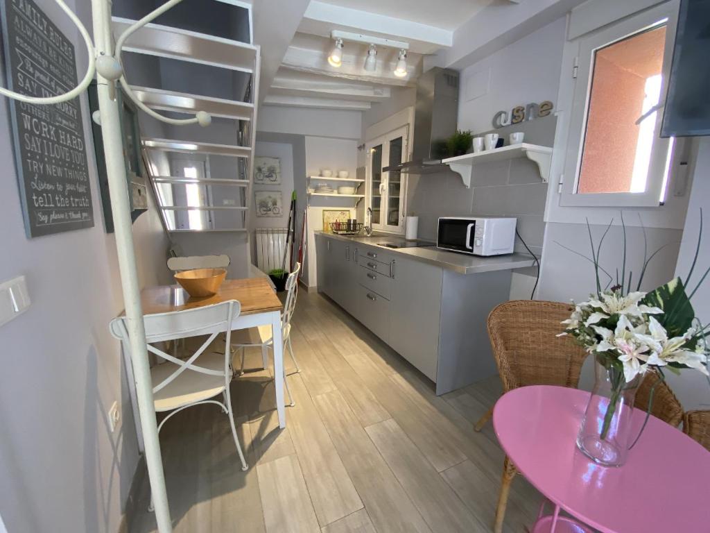 Kuchyň nebo kuchyňský kout v ubytování Apartamentos "Casa Abuelo Juan"