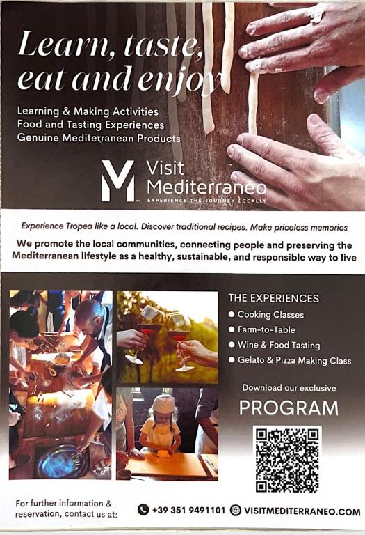 a flyer for a cooking class with a picture of someone making food at Nereide in Tropea