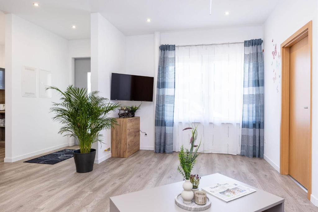 TV a/nebo společenská místnost v ubytování NEU I Ferienwohnung Jasmin