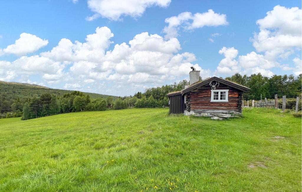 an old cabin in a field of green grass at 2 Bedroom Stunning Home In Sel in Rosti