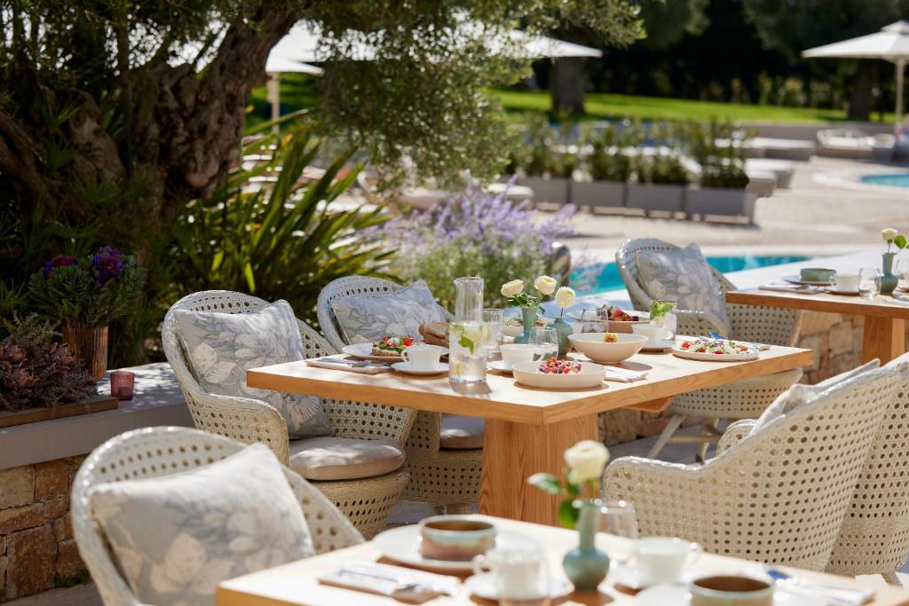 A garden outside Ikos Olivia