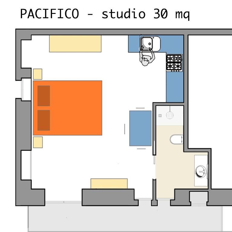 The floor plan of Pacifico Turin studio