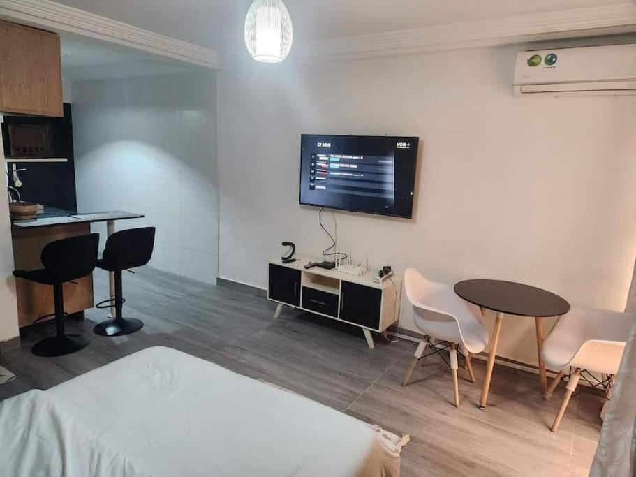 TV a/nebo společenská místnost v ubytování Studio Américain