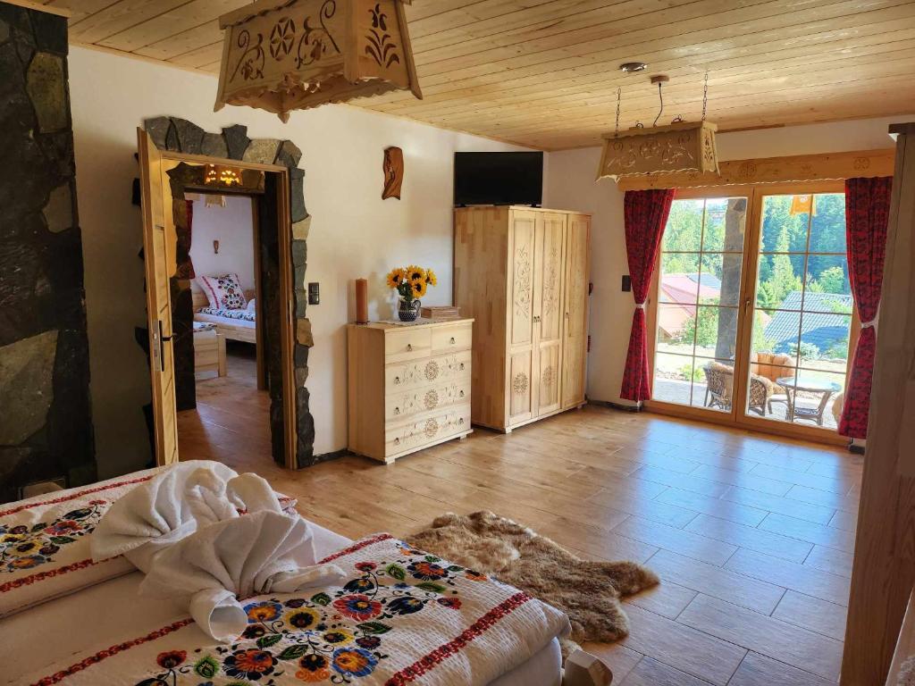 Postel nebo postele na pokoji v ubytování Chata Trzy Wierchy