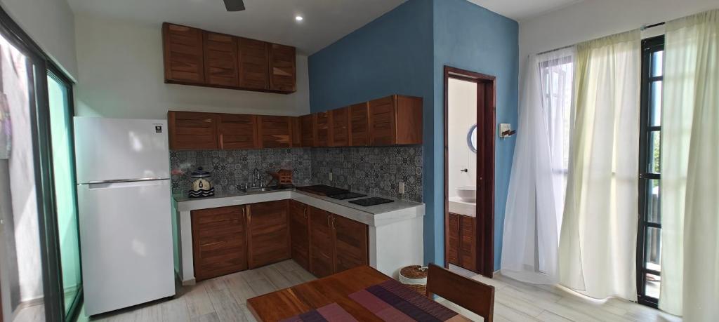 Kuchyň nebo kuchyňský kout v ubytování Tu Departamento en Mahahual