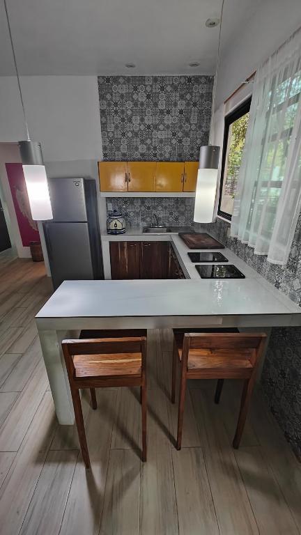 Kuchyň nebo kuchyňský kout v ubytování Tu Departamento en Mahahual