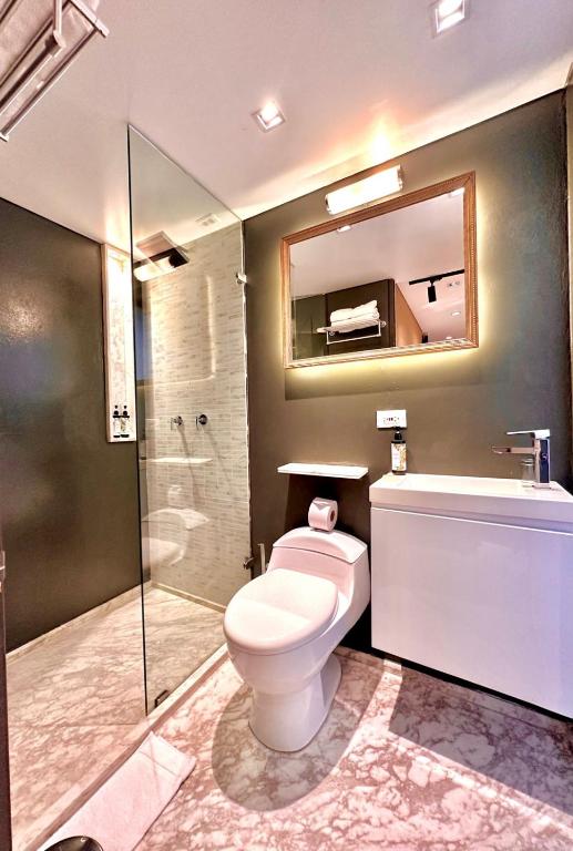 Koupelna v ubytování Hotel Regina