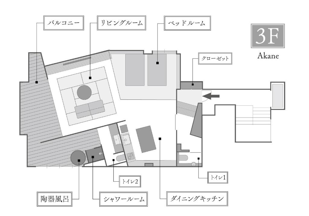 Půdorys ubytování ITADAKI Daisen 大山参道ホテル頂