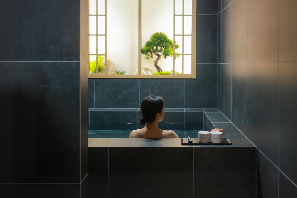 Koupelna v ubytování AanK Hotel & Spa Pyeongtaek