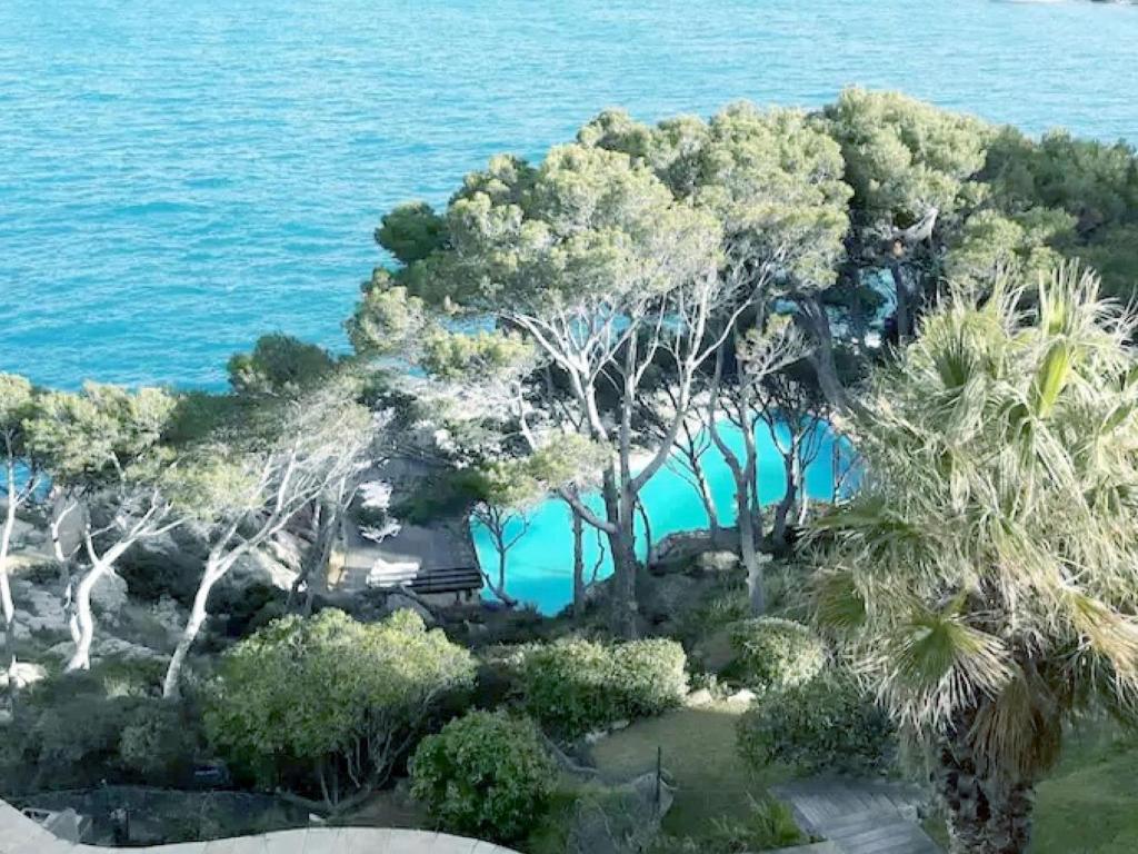 una vista aérea de los árboles y el océano en Apartament CSS 197, en Begur