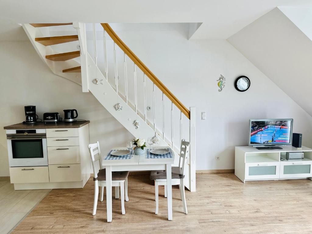 Kuchyň nebo kuchyňský kout v ubytování Ferienwohnung in Timmendorfer Strand, Niendorf an der Ostsee