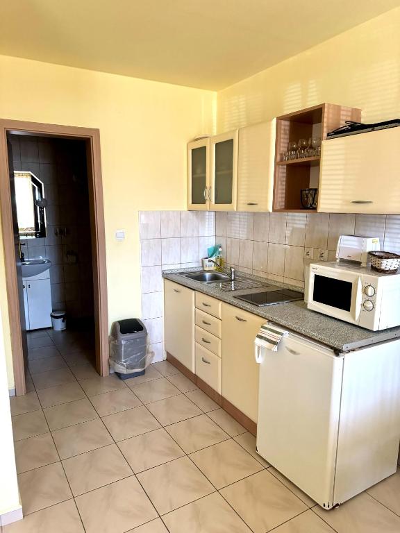Kuchyň nebo kuchyňský kout v ubytování Apartmány Hawaii