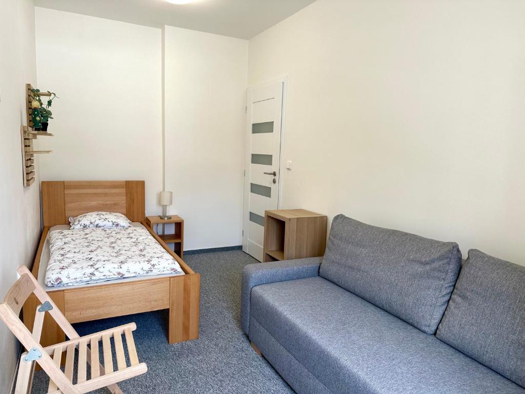 Istumisnurk majutusasutuses Apartmán na sjezdovce