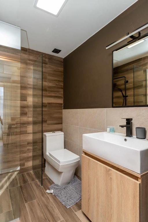 Koupelna v ubytování Super Stylish and cozy 2 bedroom 4or6 people Apartment in key location in Marshall Gudauri Project Ski Resort
