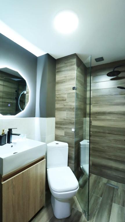 Koupelna v ubytování Cozy Studio Apartment in Marshall Gudauri Project