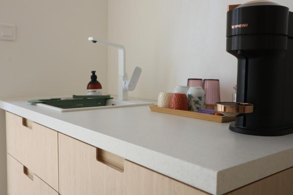 Kuchyň nebo kuchyňský kout v ubytování Suite l'Aparté