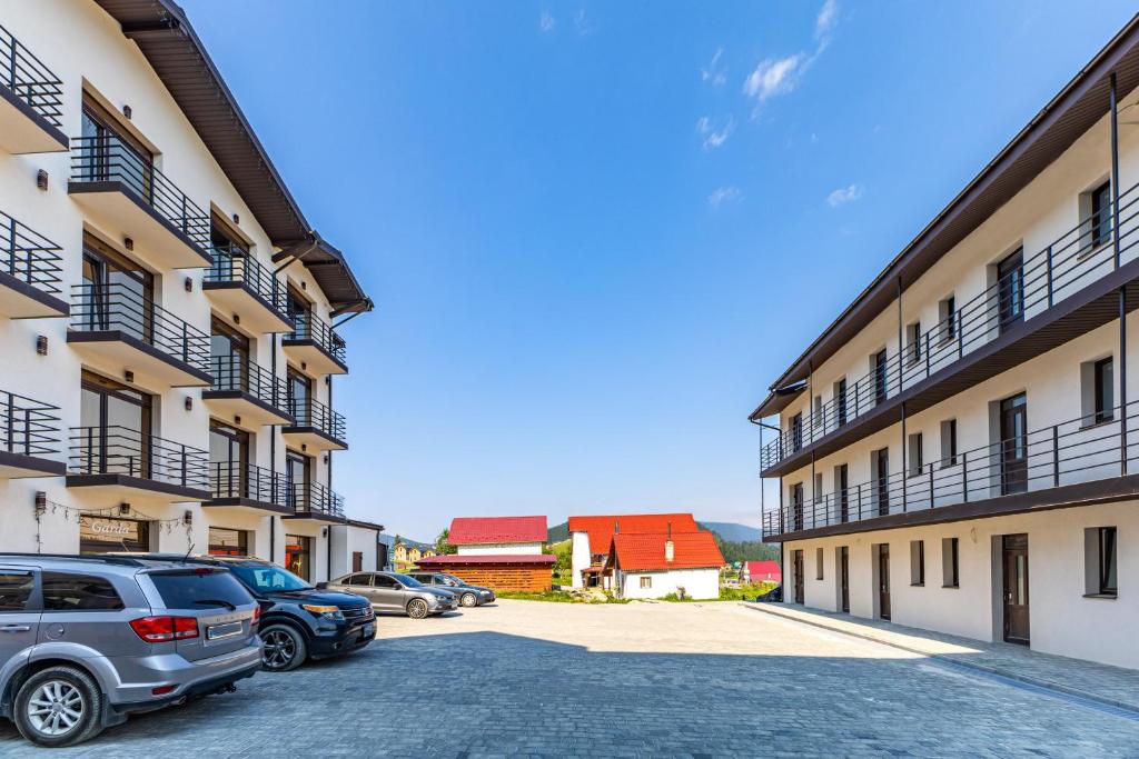 Budova, kde se aparthotel nachází
