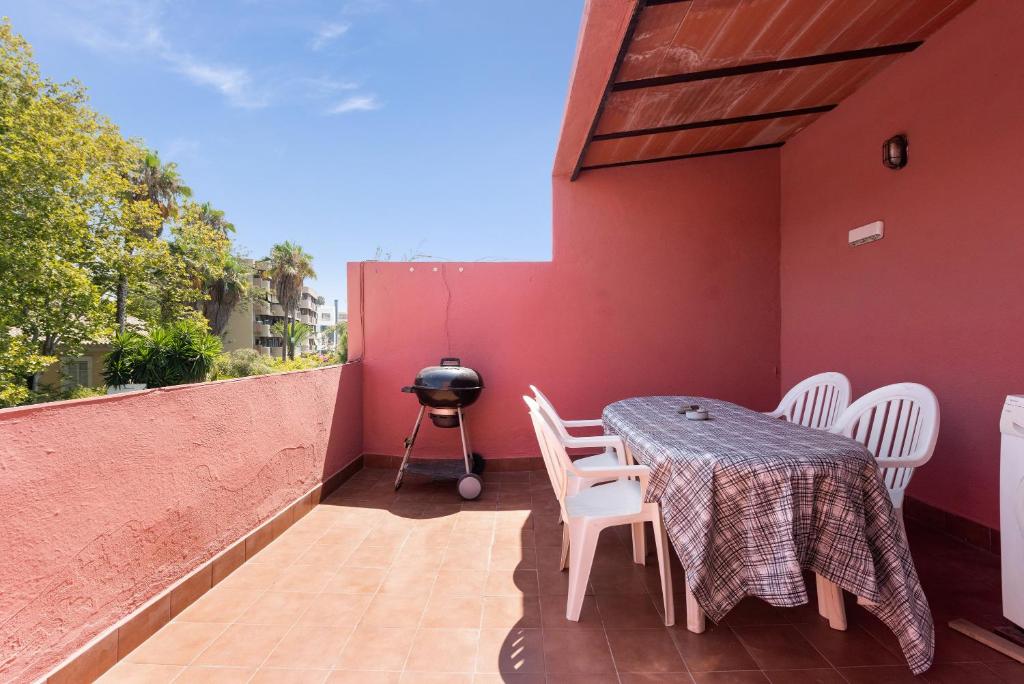 Balkón alebo terasa v ubytovaní Beach apartment in Malaga