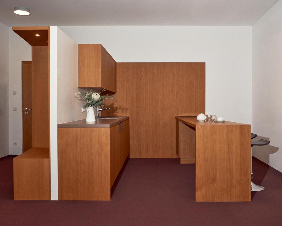Kuchyň nebo kuchyňský kout v ubytování Kapellerhof