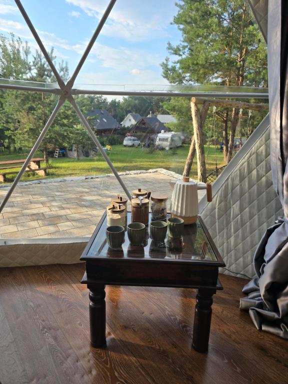Balkón nebo terasa v ubytování Glamping pod Orłem