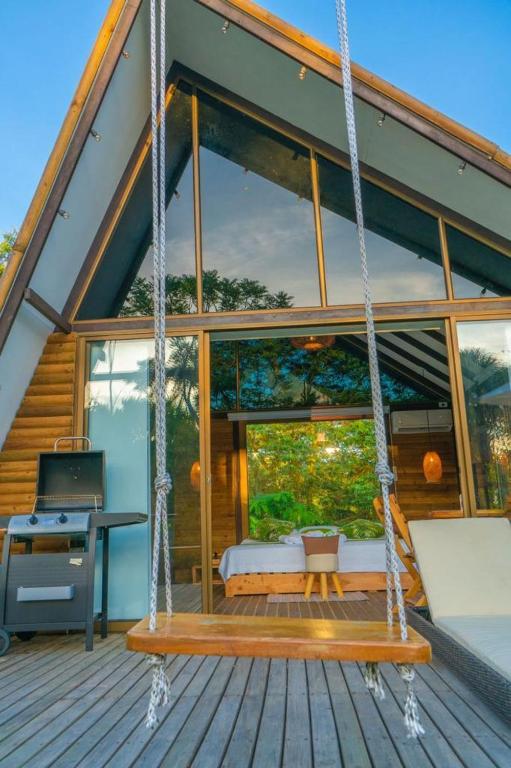 Balkón nebo terasa v ubytování Glamping Villas del Llano