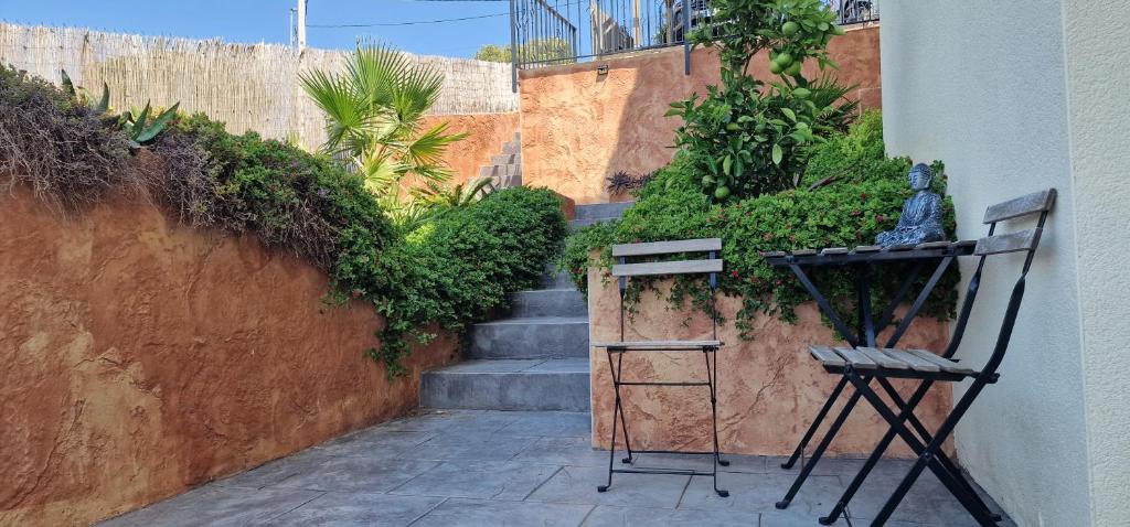 A garden outside Villa Contenta Canyelles