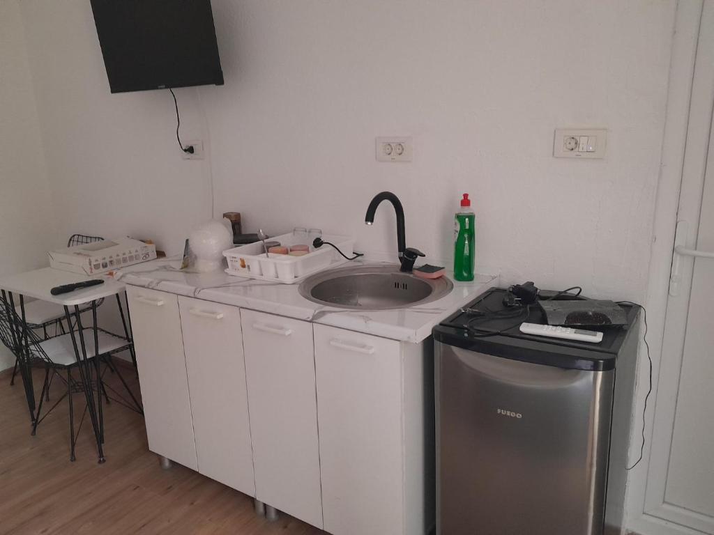 Kuchyň nebo kuchyňský kout v ubytování Hostel Vintage