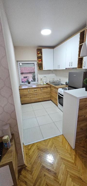 Kuchyň nebo kuchyňský kout v ubytování Stavrov Apartment